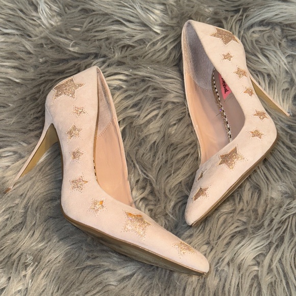 EUC Betsey Johnson Pryce Dress Pumps Stars Blush Light Pink Stiletto Size 7.5 - Picture 3 of 14